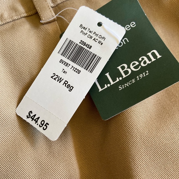LL Bean Plus Size 22W Cotton Wrinkle Free pants - Picture 6 of 6
